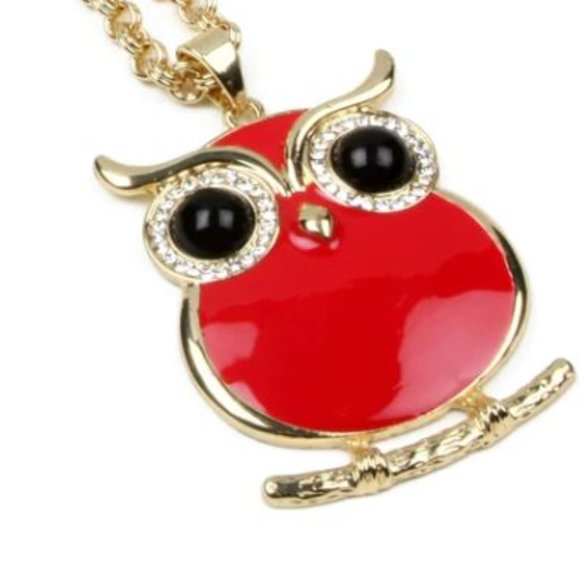 Amrita Singh Red & Black Miami Owl Pendant - Picture 1 of 1